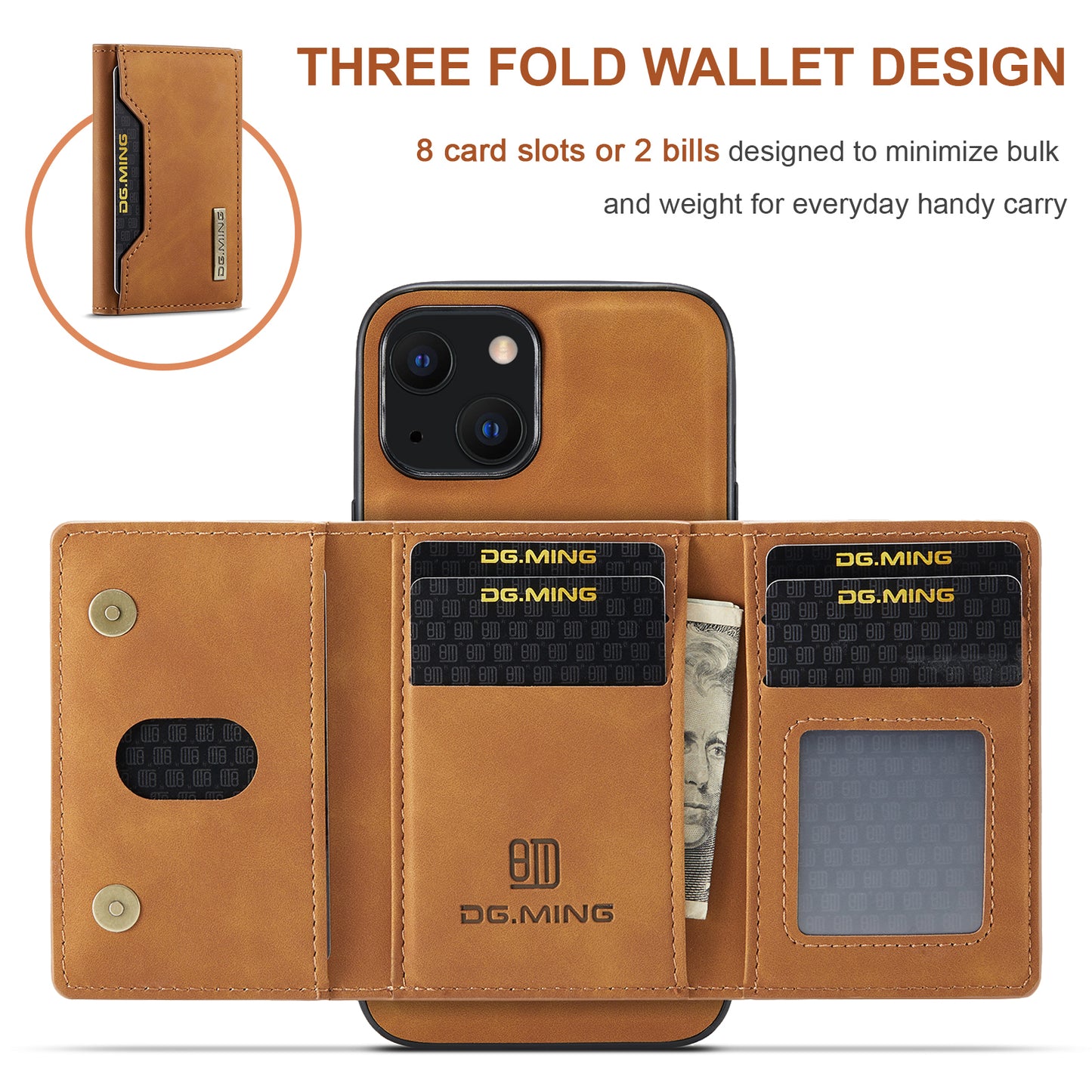 2-in-1 Detachable Leather Wallet Case for iPhone 14
