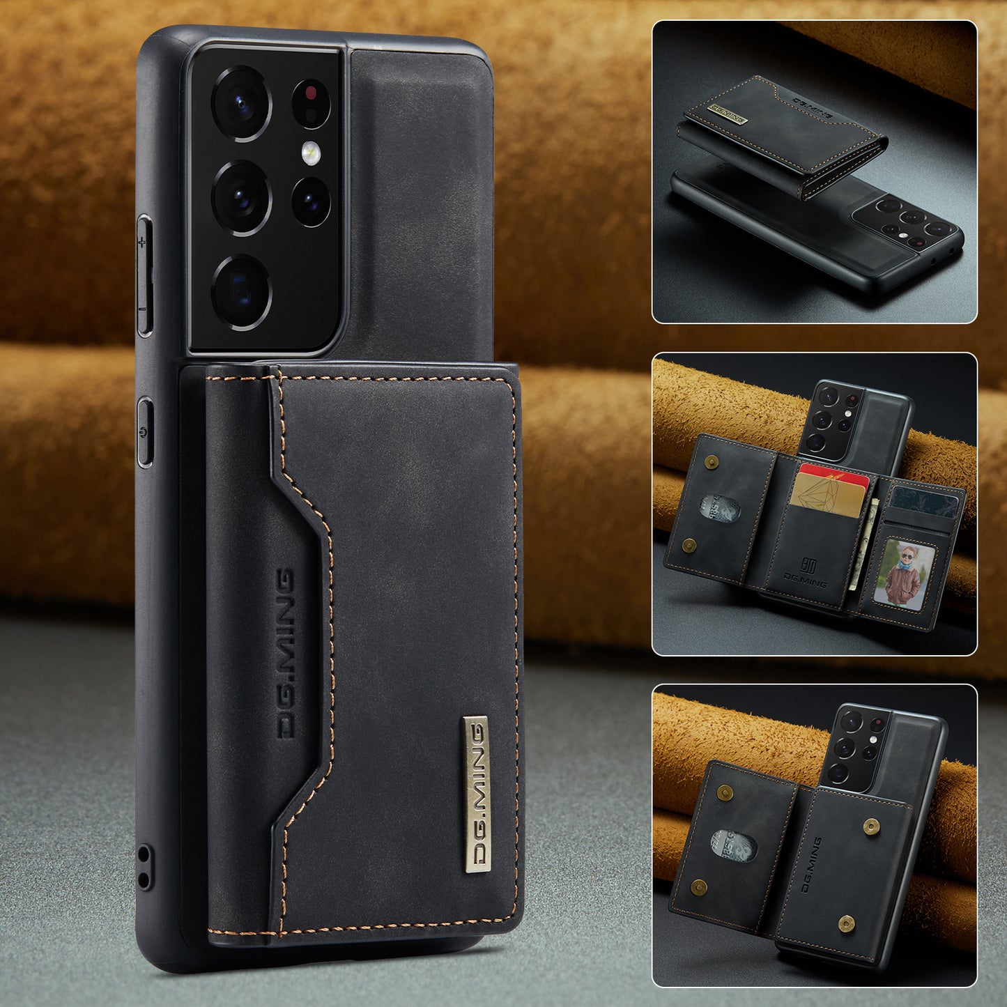 2-in-1 Detachable Leather Wallet Case for Samsung Galaxy S21 Ultra