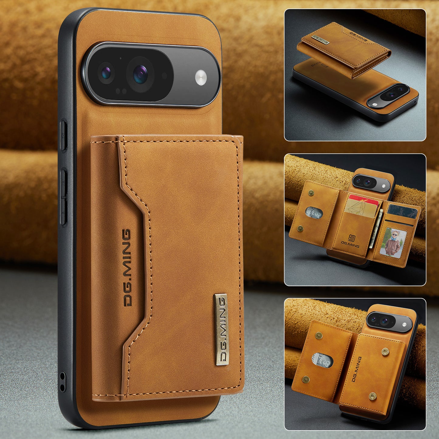 2-in-1 Detachable Leather Wallet Case for Google Pixel 9 Pro