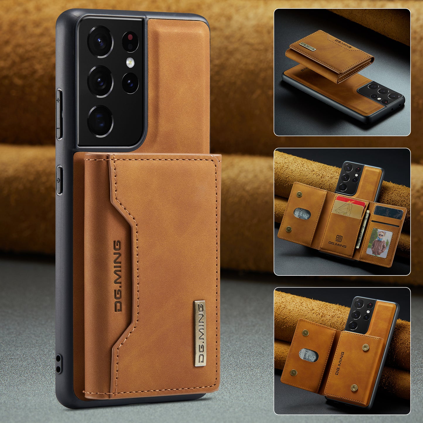 2-in-1 Detachable Leather Wallet Case for Samsung Galaxy S21 Ultra