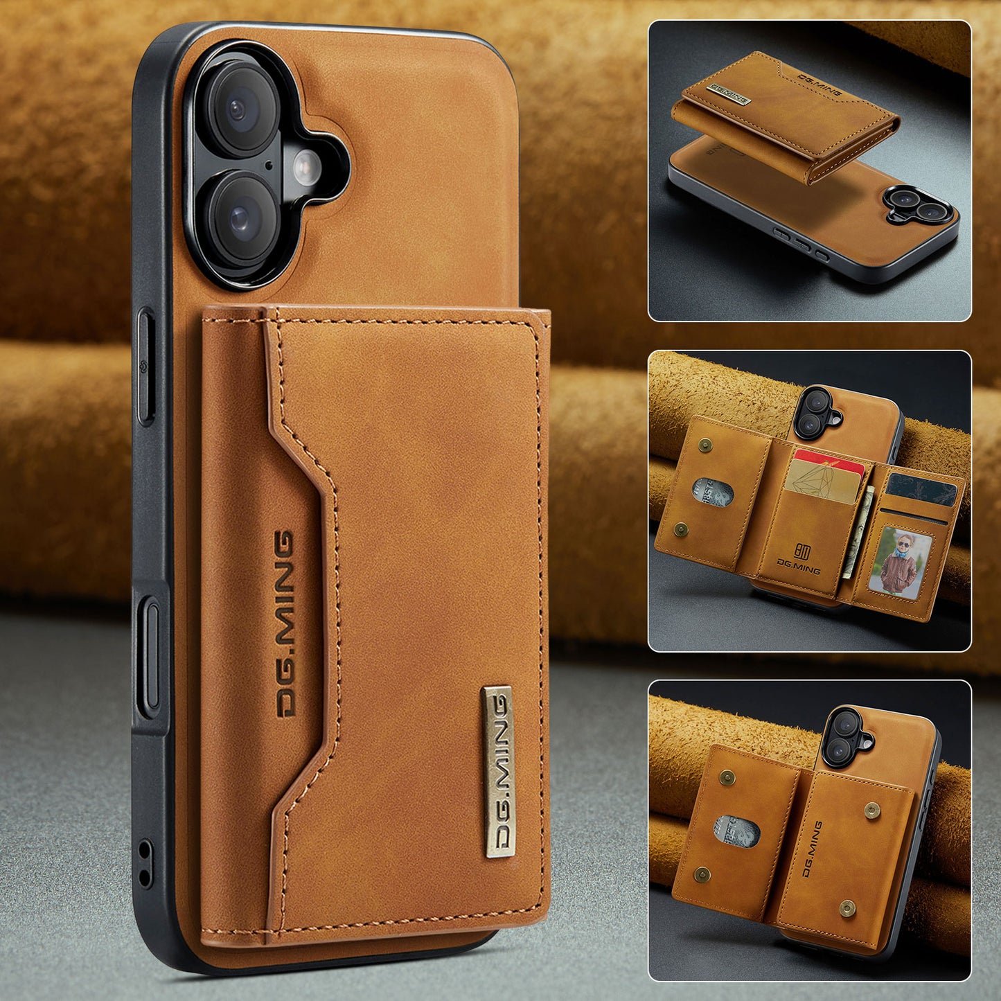 2-in-1 Detachable Leather Wallet Case for iPhone 16