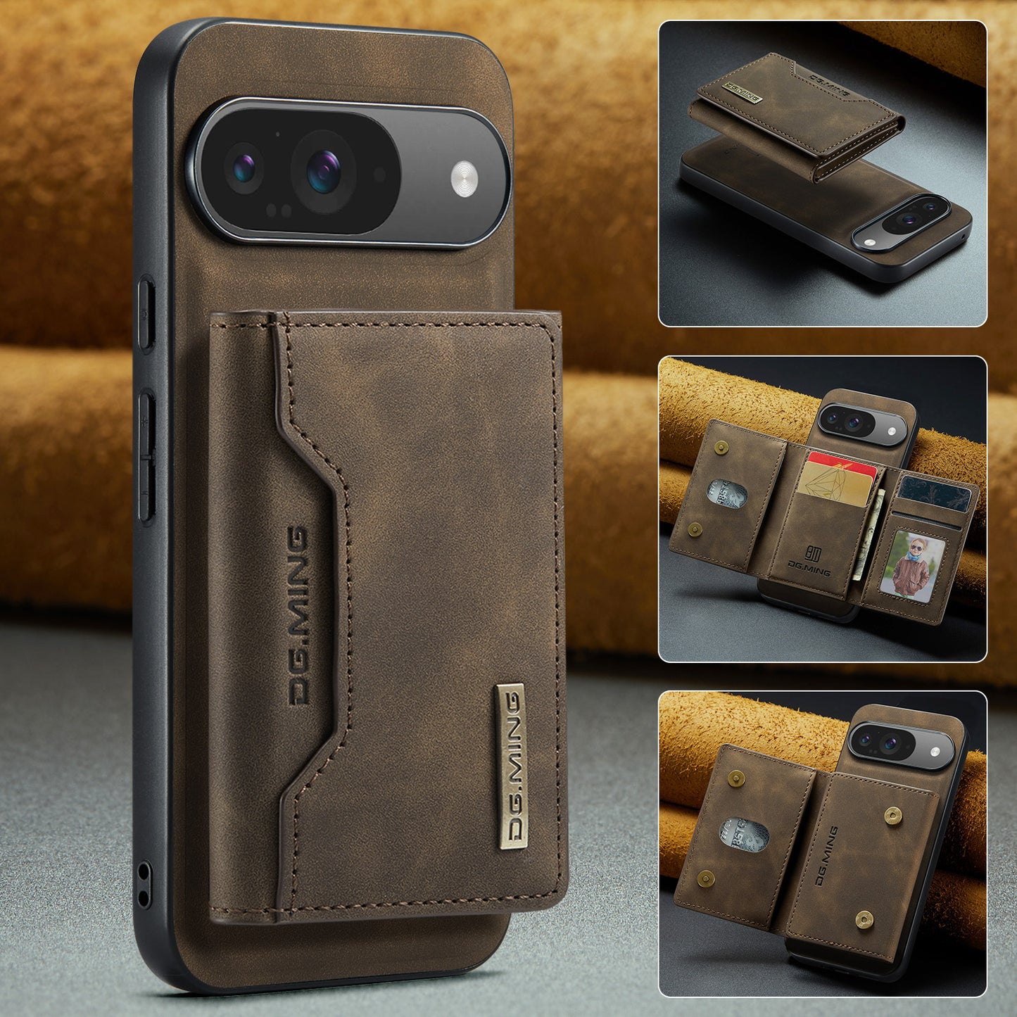 2-in-1 Detachable Leather Wallet Case for Google Pixel 9 Pro