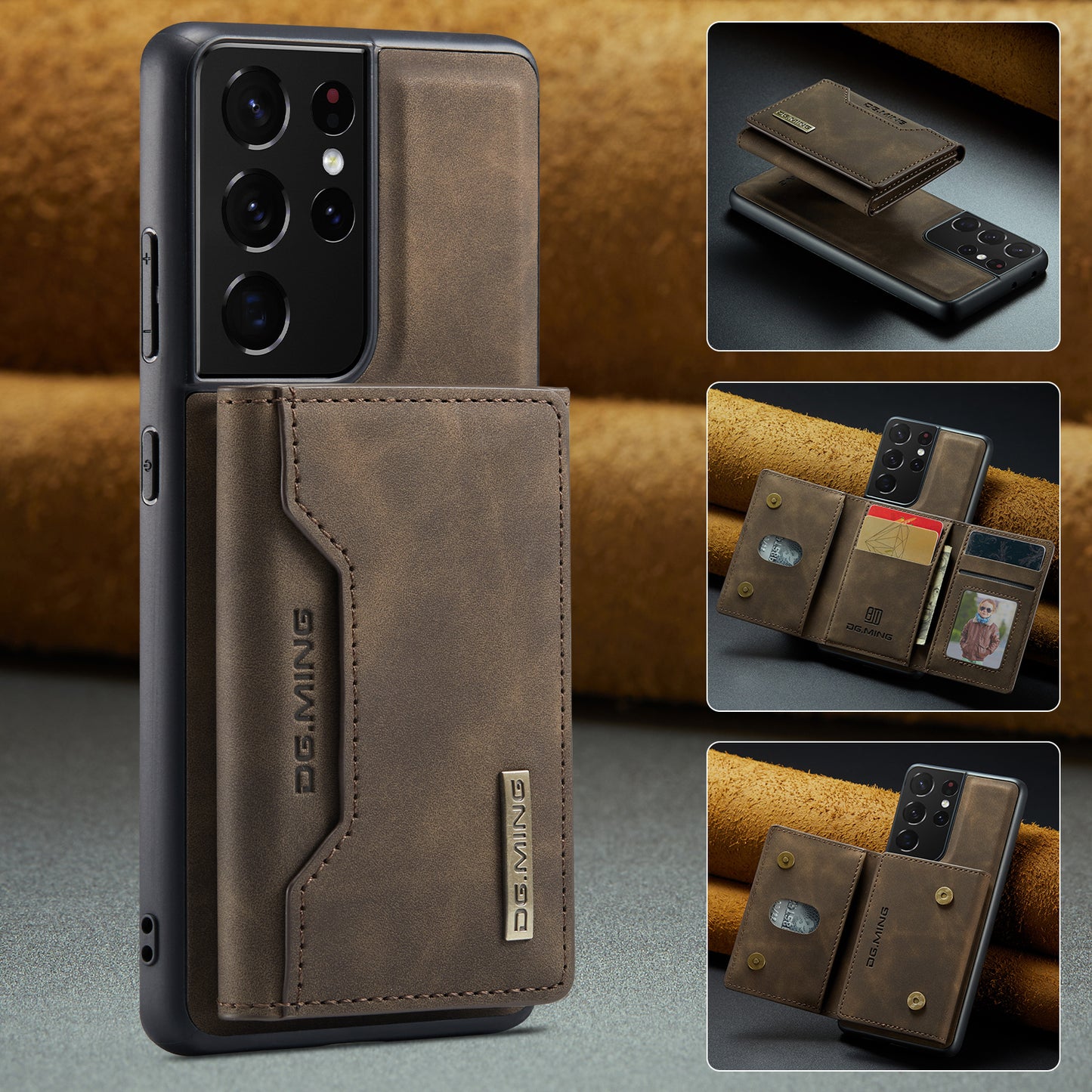 2-in-1 Detachable Leather Wallet Case for Samsung Galaxy S21 Ultra