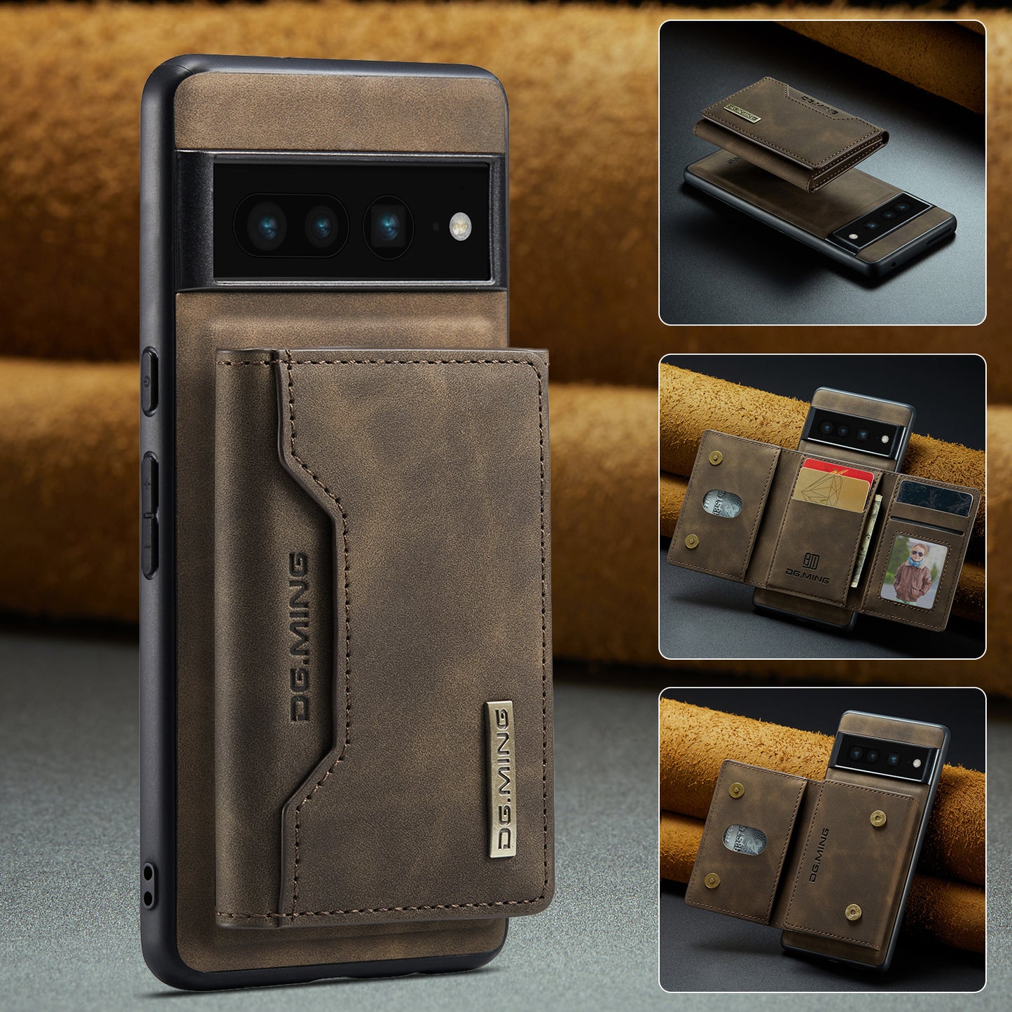 2-in-1 Detachable Leather Wallet Case for Google Pixel 7 Pro