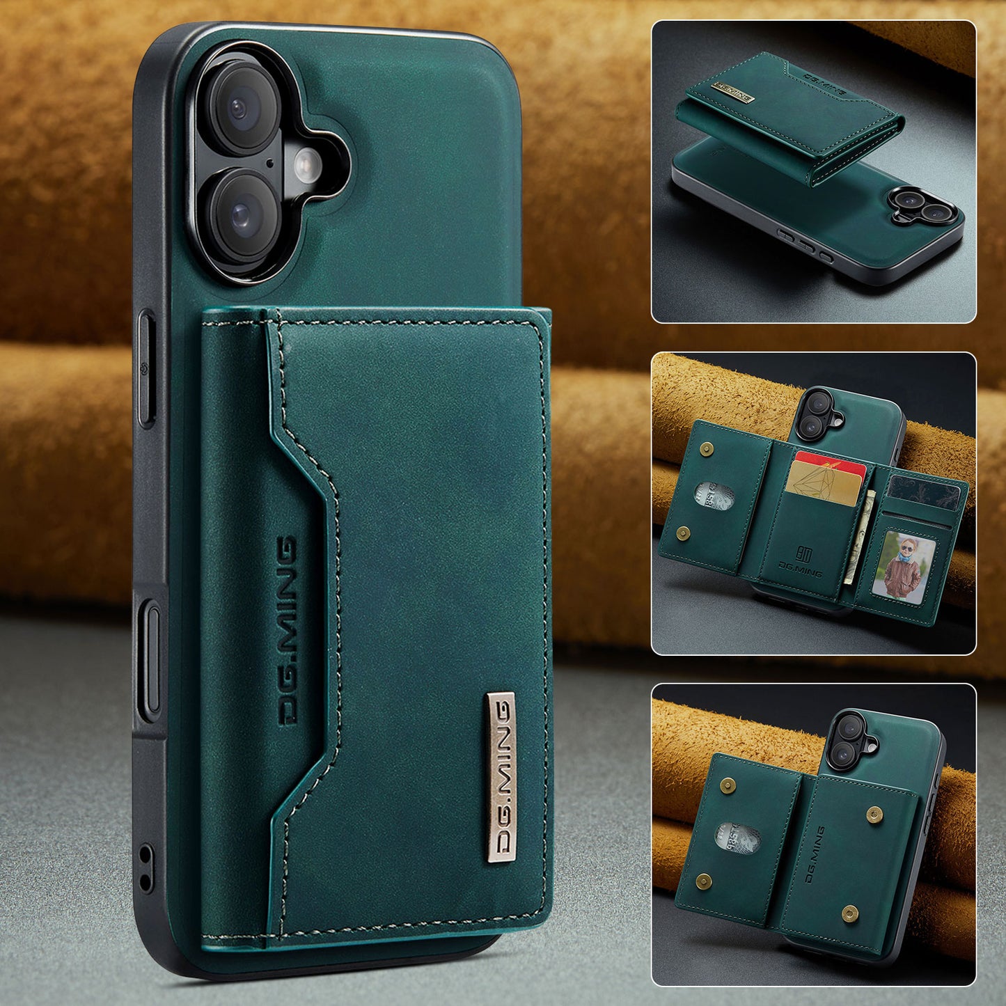 2-in-1 Detachable Leather Wallet Case for iPhone 16