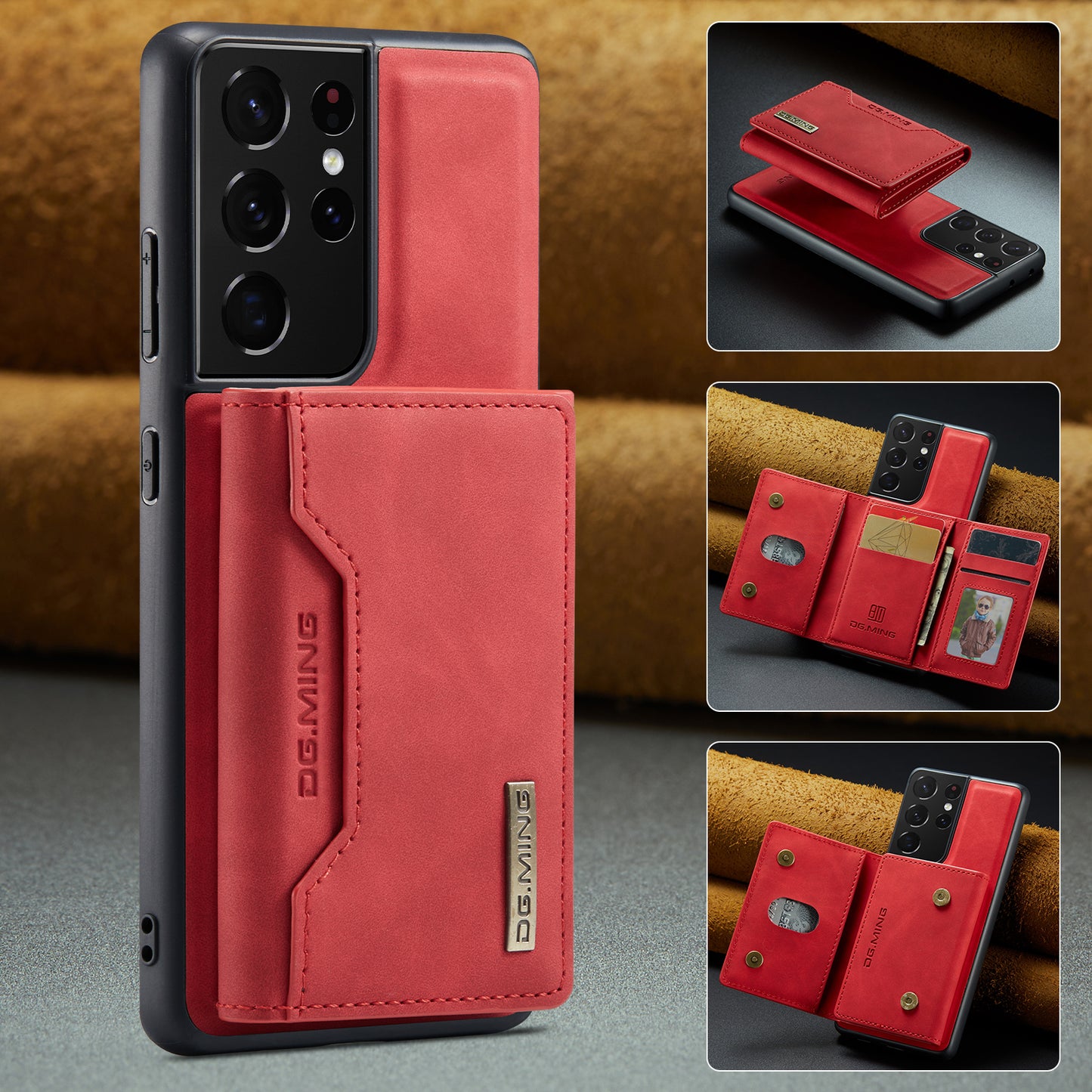 2-in-1 Detachable Leather Wallet Case for Samsung Galaxy S21 Ultra