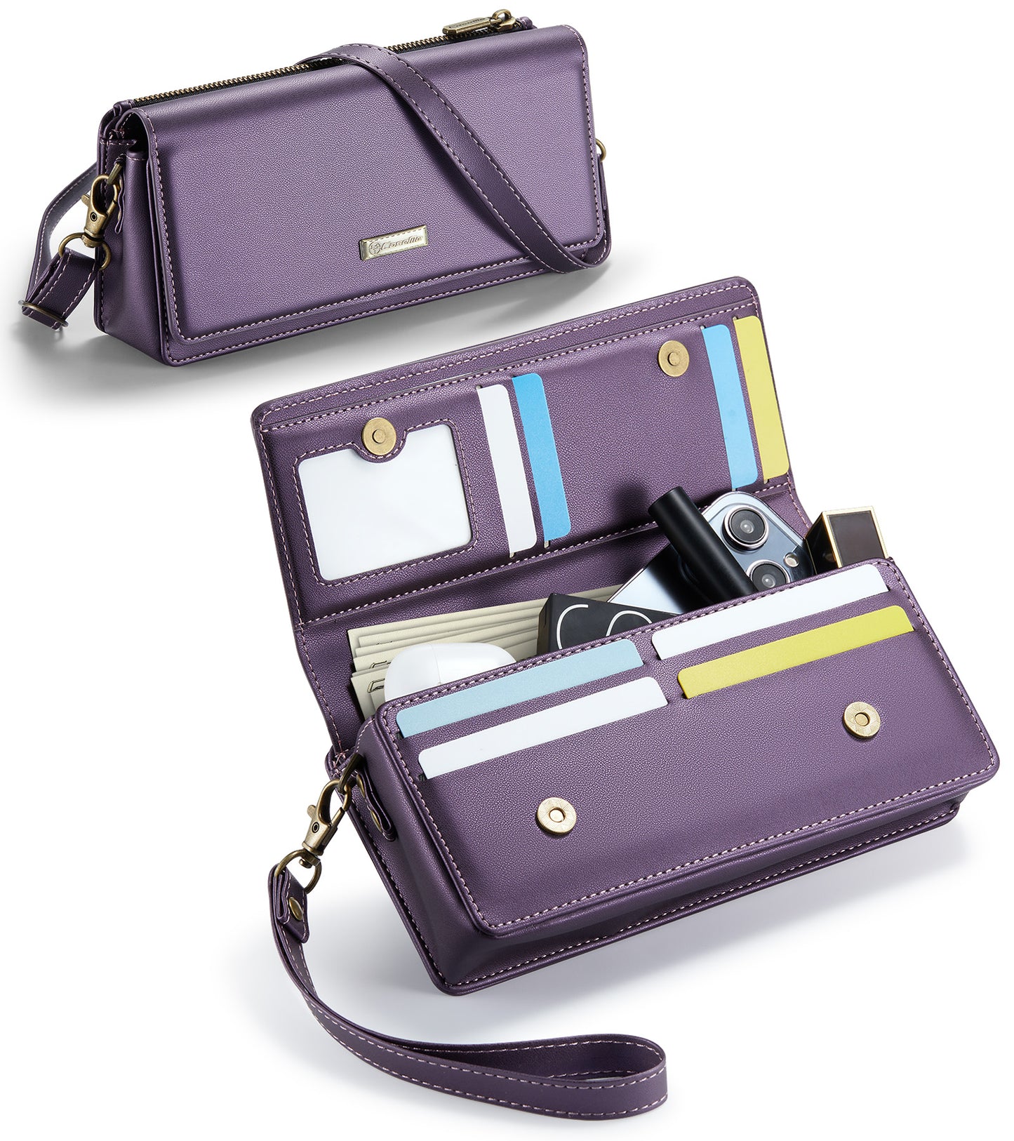 RFID Blocking Multi-Functional Crossbody Wallet Bag
