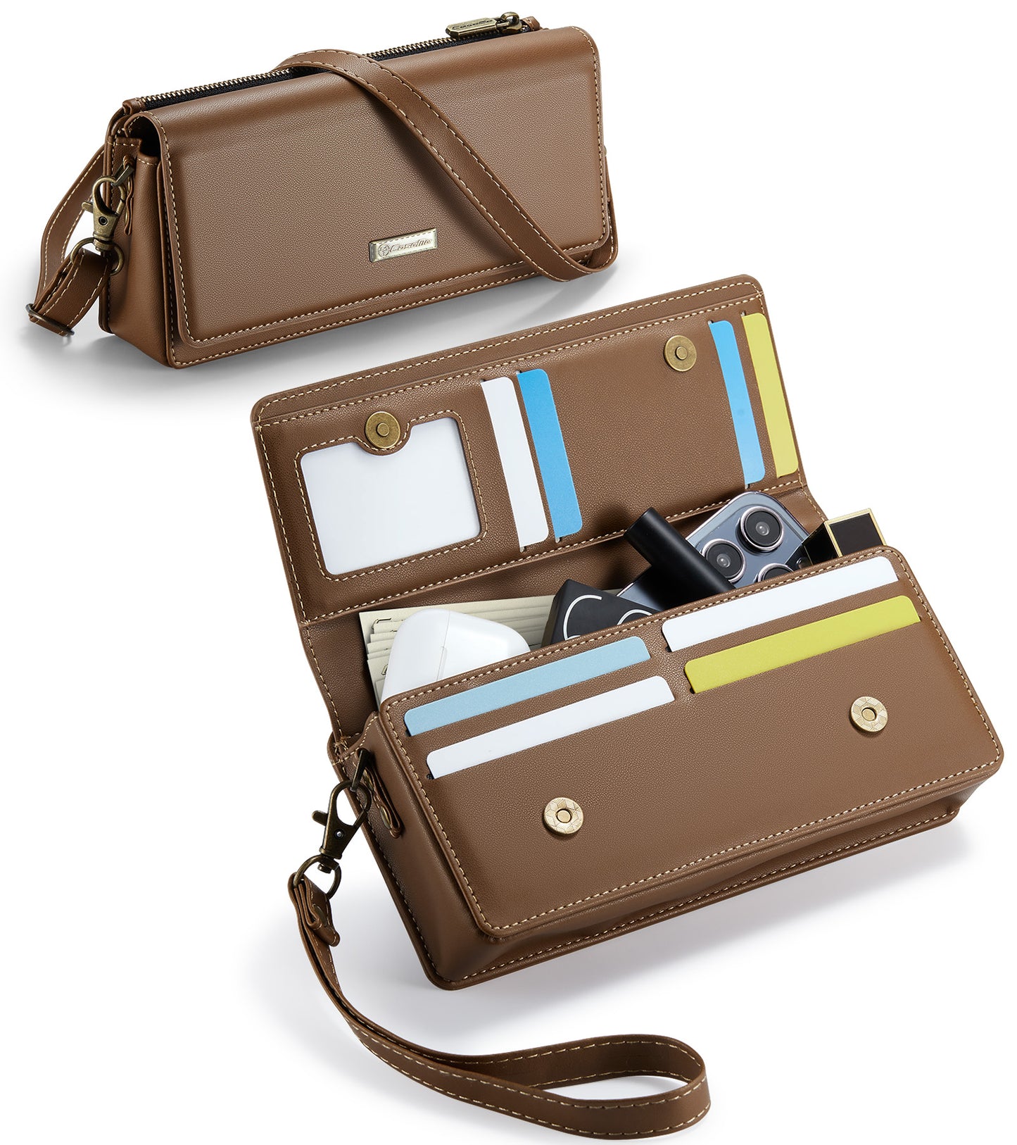 RFID Blocking Multi-Functional Crossbody Wallet Bag