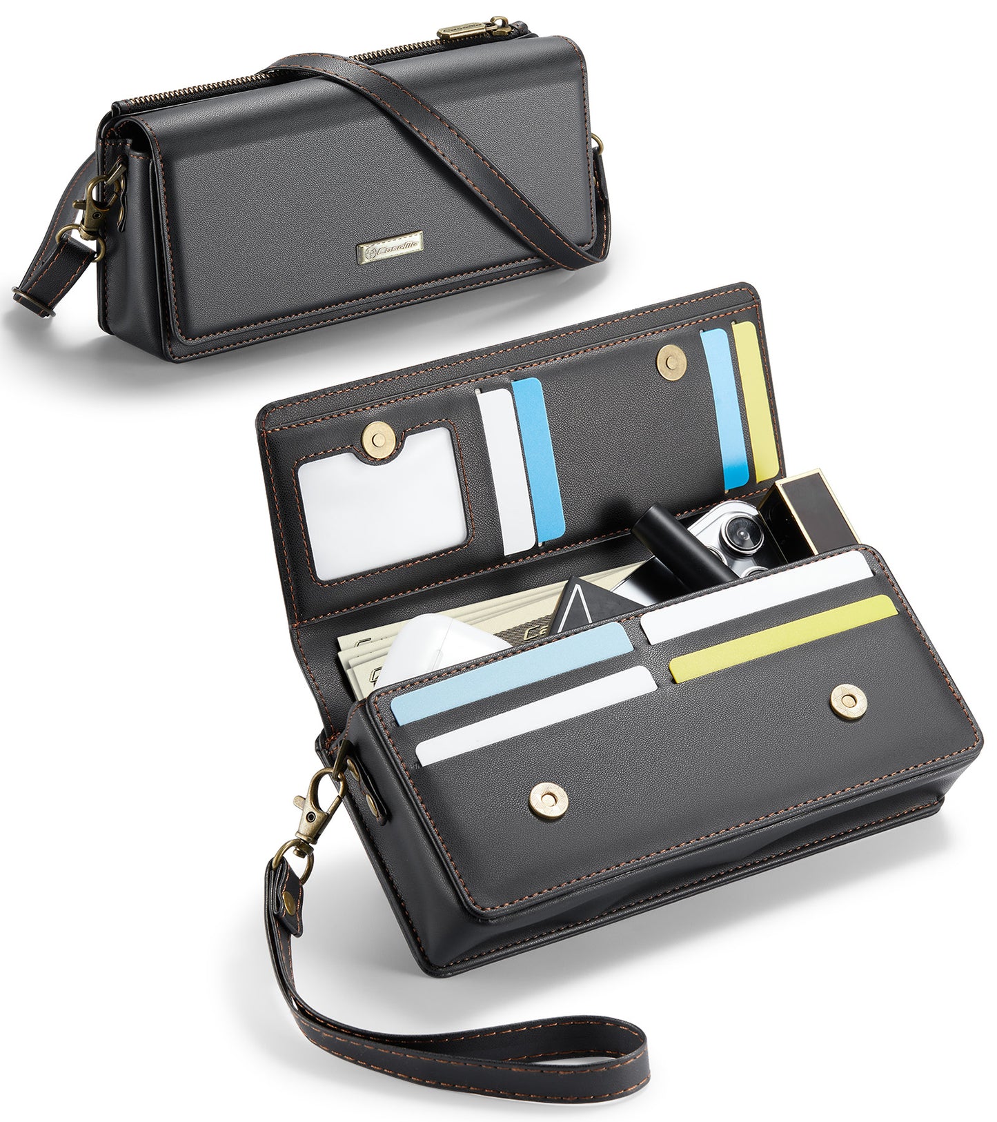 RFID Blocking Multi-Functional Crossbody Wallet Bag