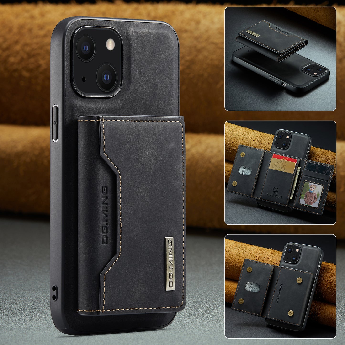 2-in-1 Detachable Leather Wallet Case for iPhone 15