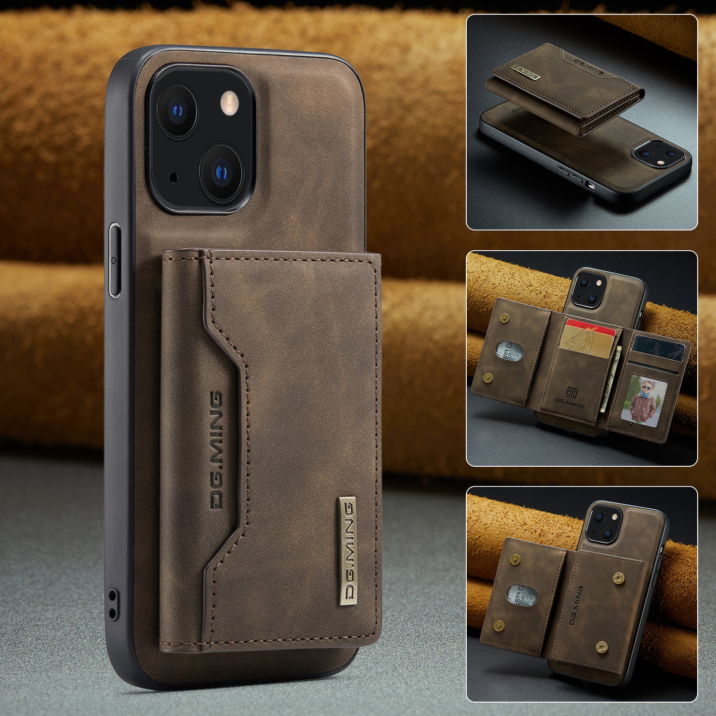 2-in-1 Detachable Leather Wallet Case for iPhone 15