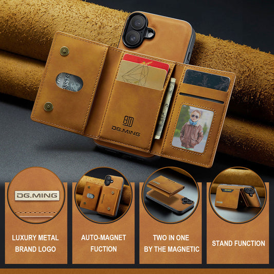 2-in-1 Detachable Leather Wallet Case for iPhone 16