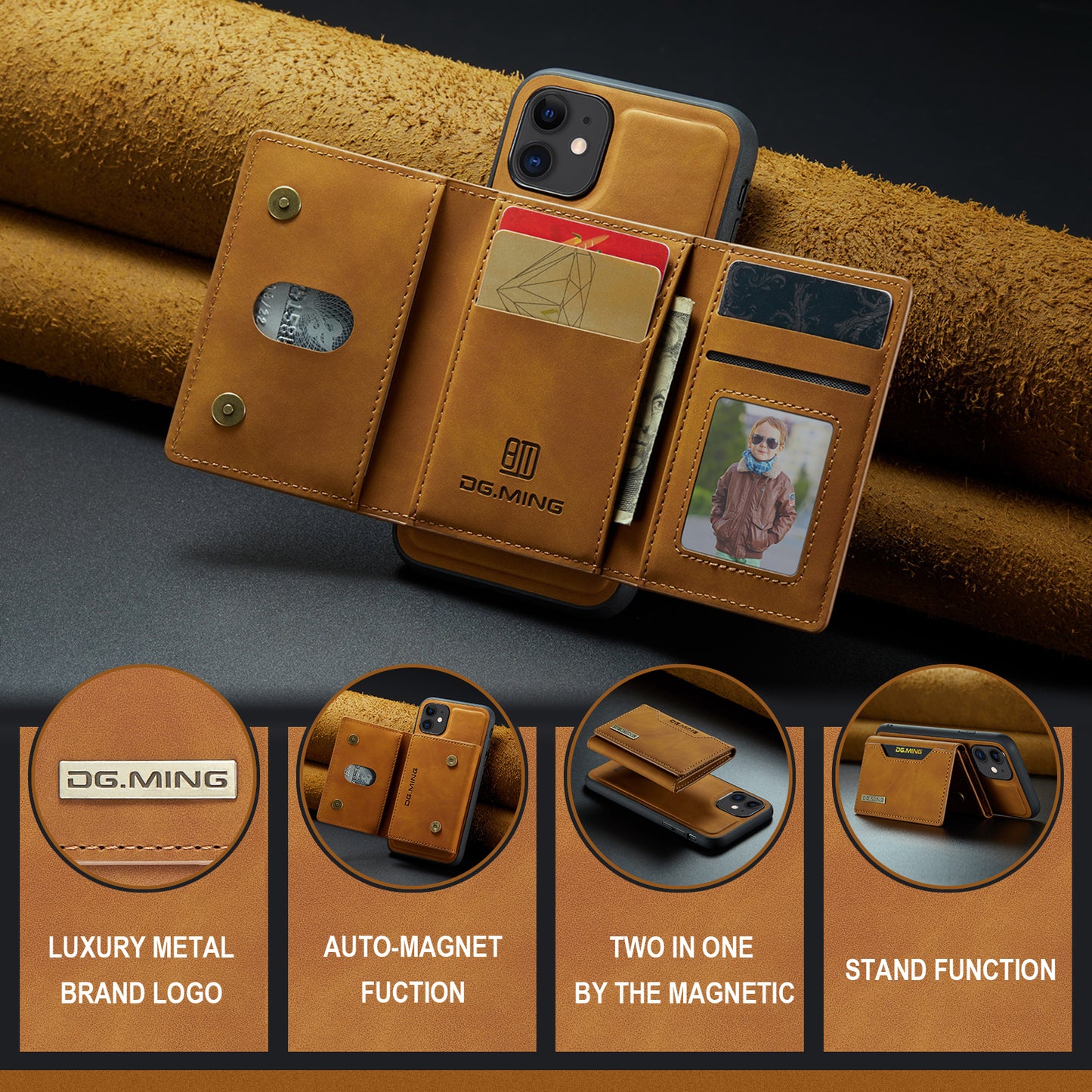 2-in-1 Detachable Leather Wallet Case for iPhone 11