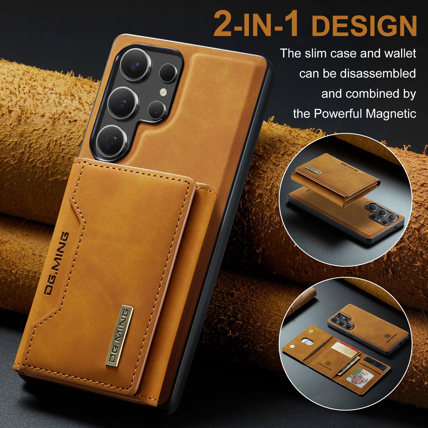 2-in-1 Detachable Leather Wallet Case for Samsung Galaxy S22 Ultra
