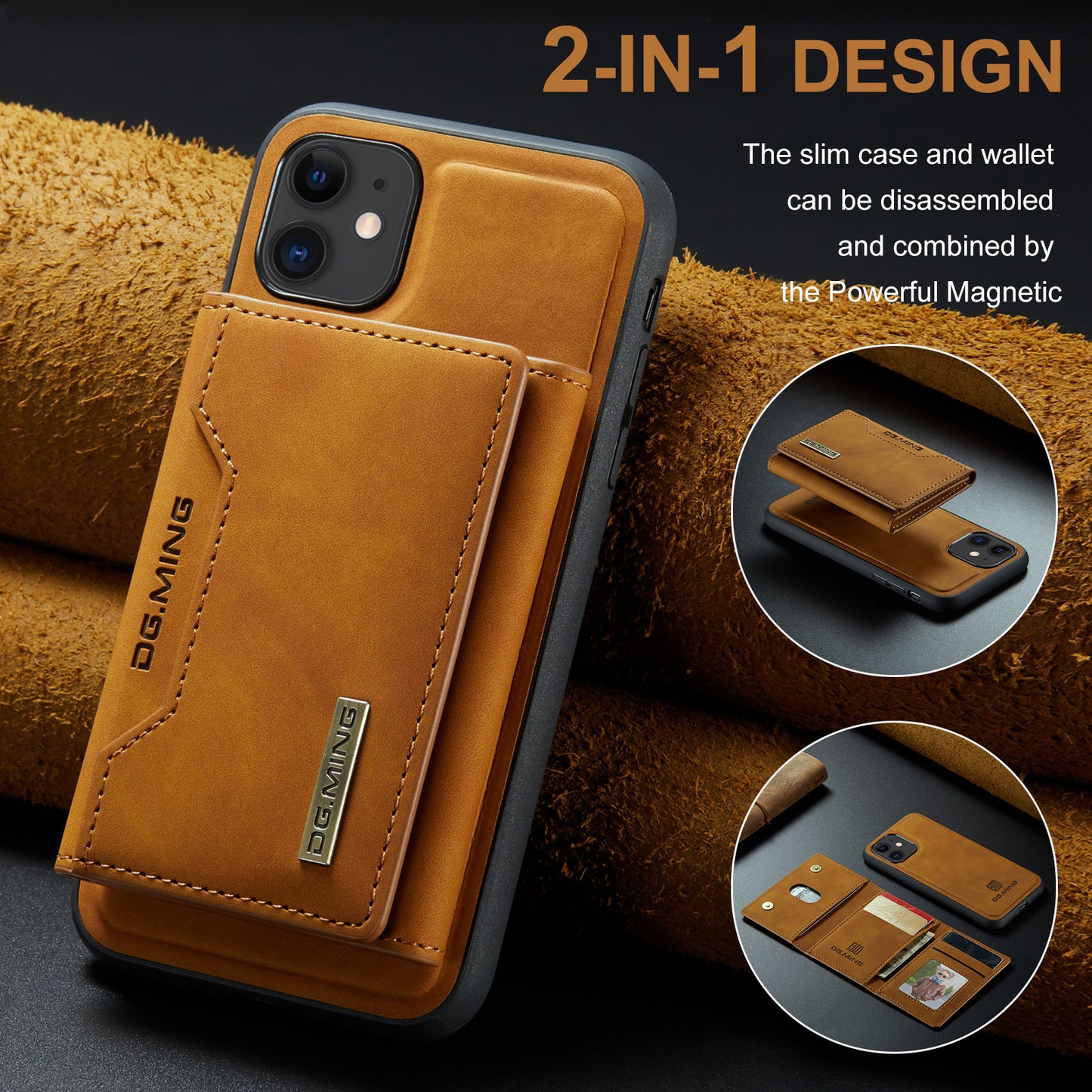 2-in-1 Detachable Leather Wallet Case for iPhone 11