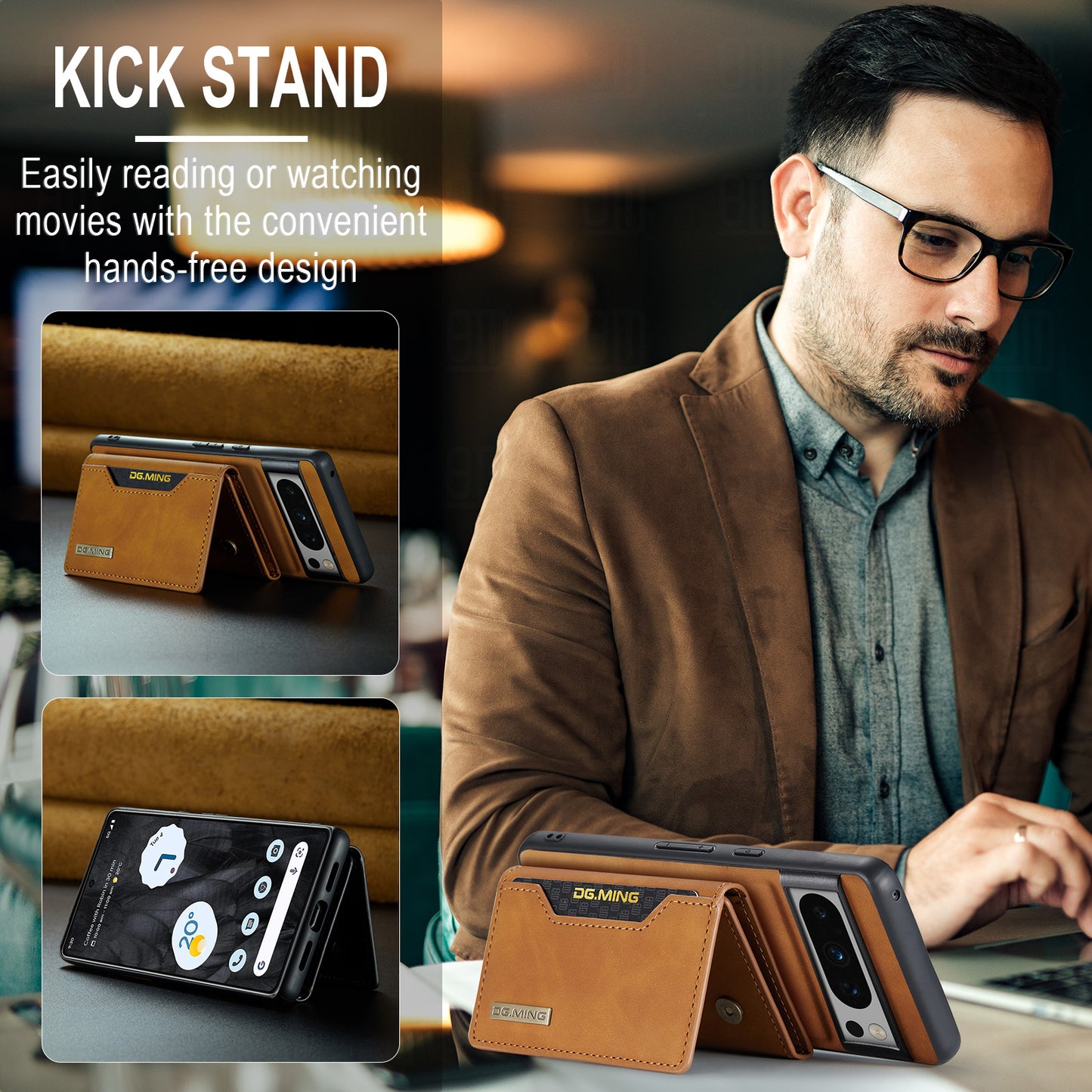 2-in-1 Detachable Leather Wallet Case for Google Pixel 8 Pro