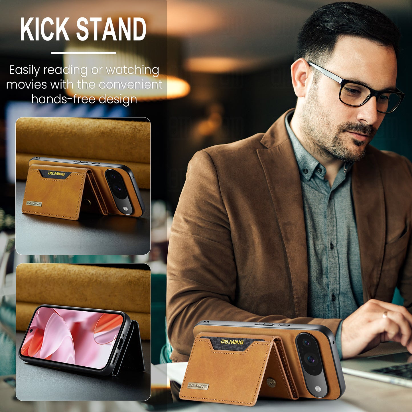 2-in-1 Detachable Leather Wallet Case for Google Pixel 9 Pro