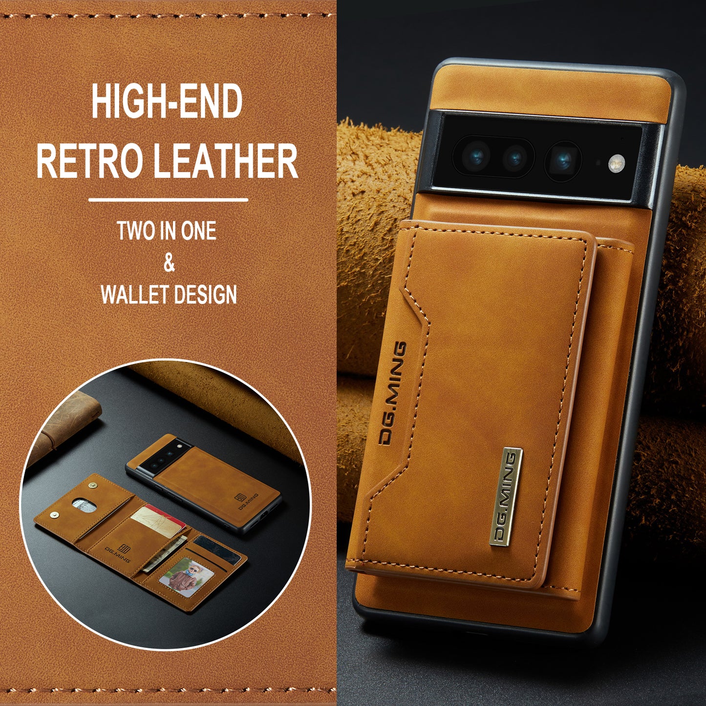 2-in-1 Detachable Leather Wallet Case for Google Pixel 7 Pro