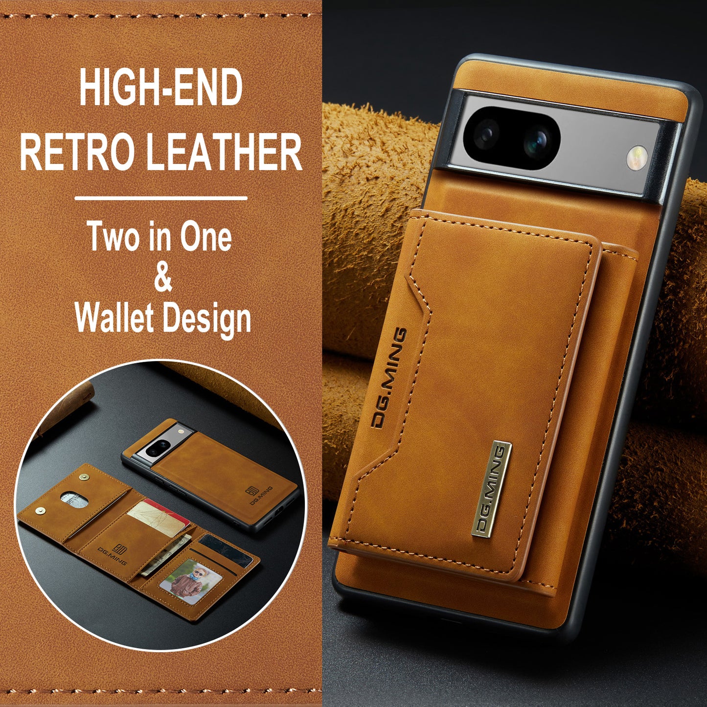 2-in-1 Detachable Leather Wallet Case for Google Pixel 7