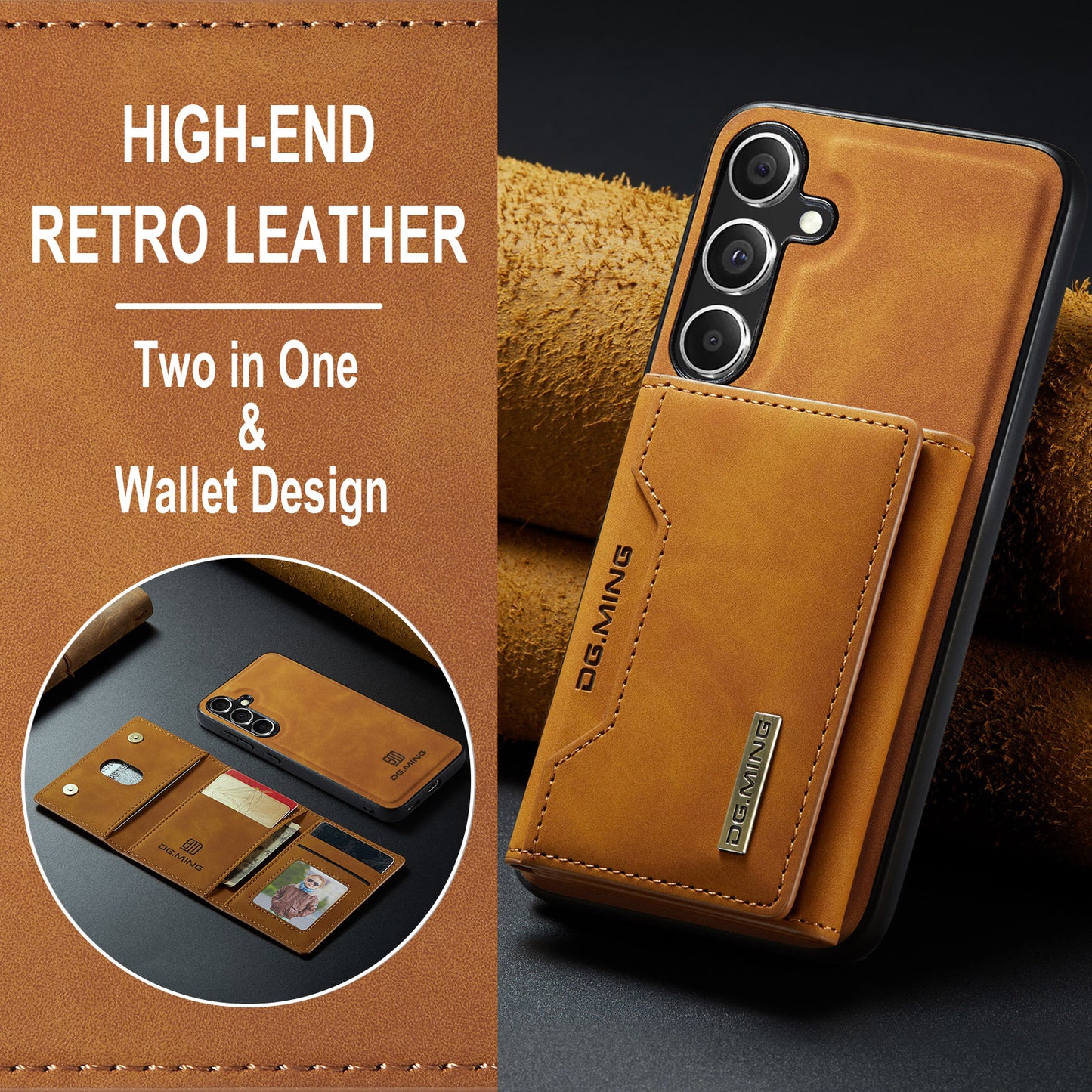 2-in-1 Detachable Leather Wallet Case for Samsung Galaxy S23 FE