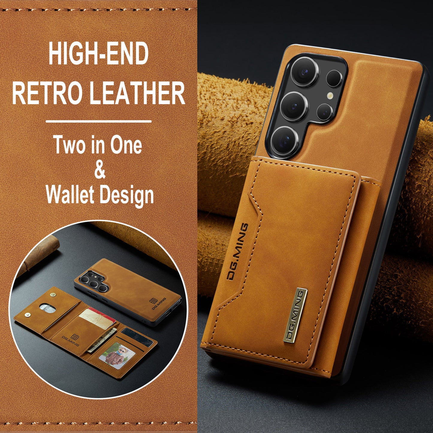 2-in-1 Detachable Leather Wallet Case for Samsung Galaxy S22 Ultra