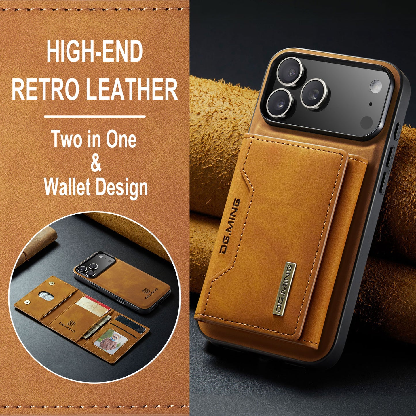 2-in-1 Detachable Leather Wallet Case for iPhone 17 Pro Max