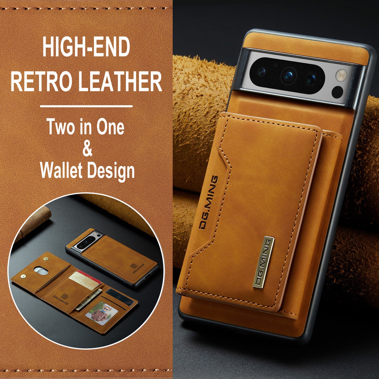 2-in-1 Detachable Leather Wallet Case for Google Pixel 8 Pro