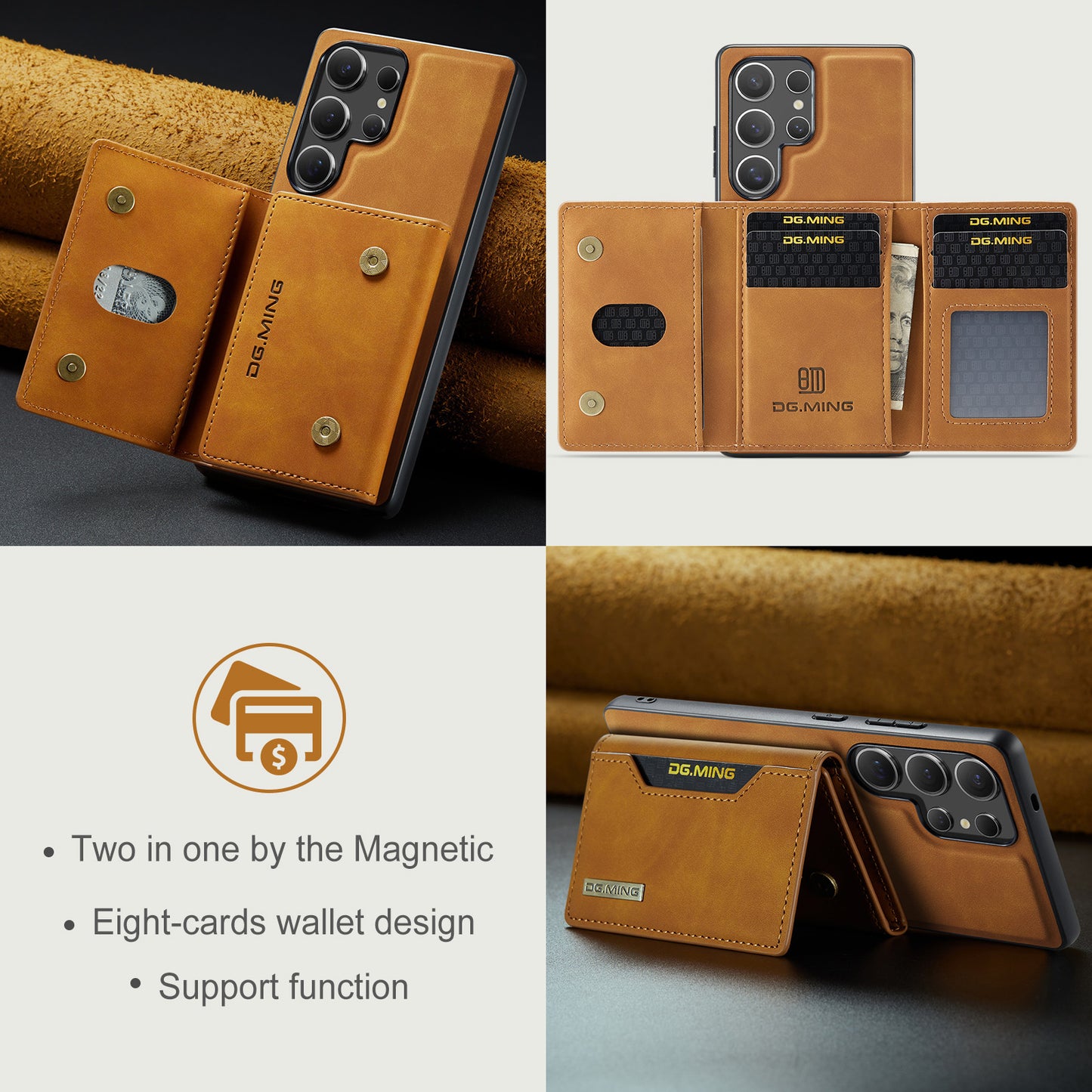 2-in-1 Detachable Leather Wallet Case for Samsung Galaxy S22 Ultra