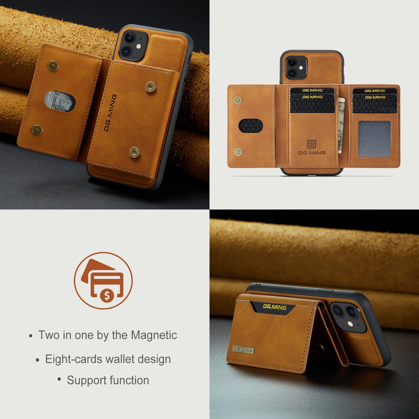 2-in-1 Detachable Leather Wallet Case for iPhone 11