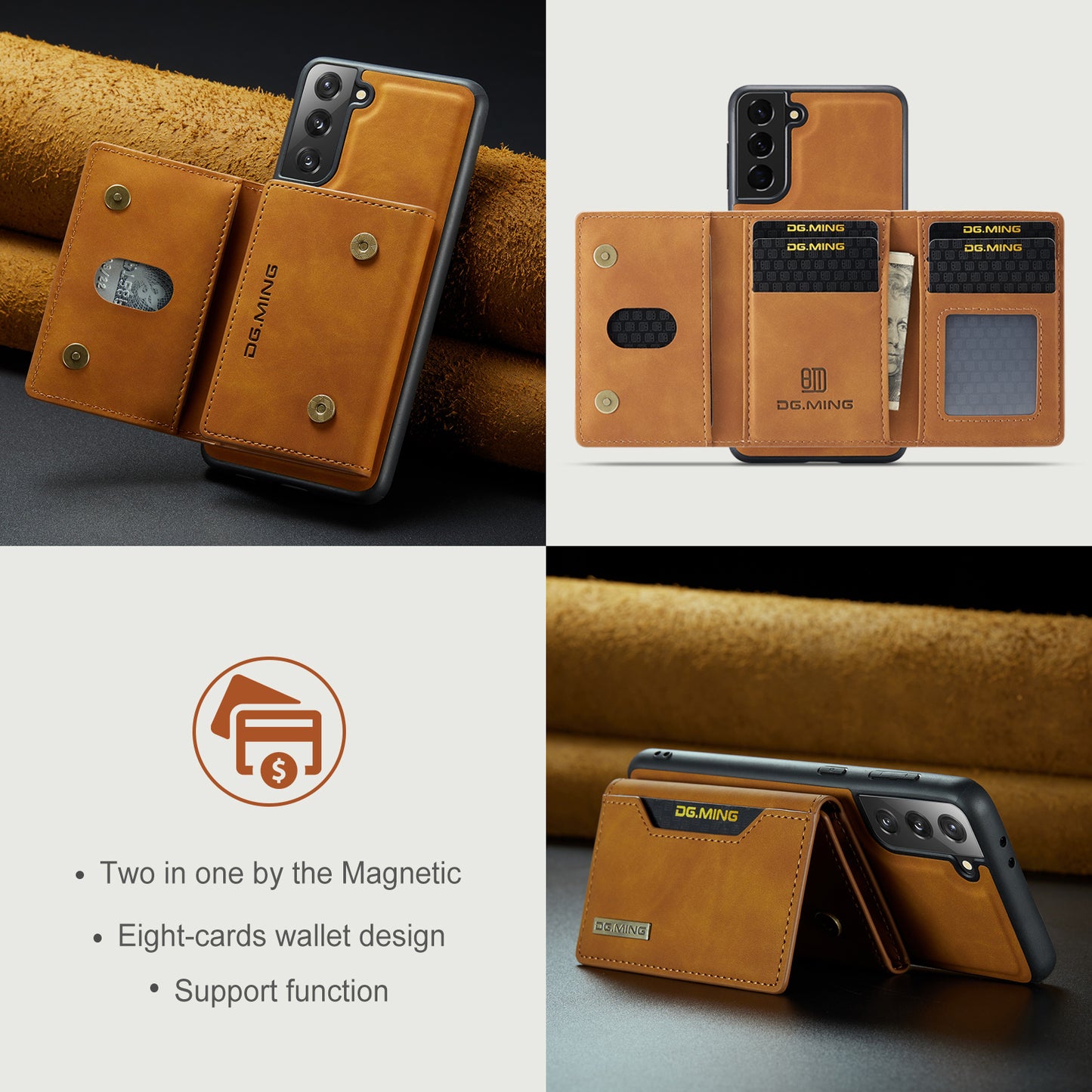 2-in-1 Detachable Leather Wallet Case for Samsung Galaxy S21 FE