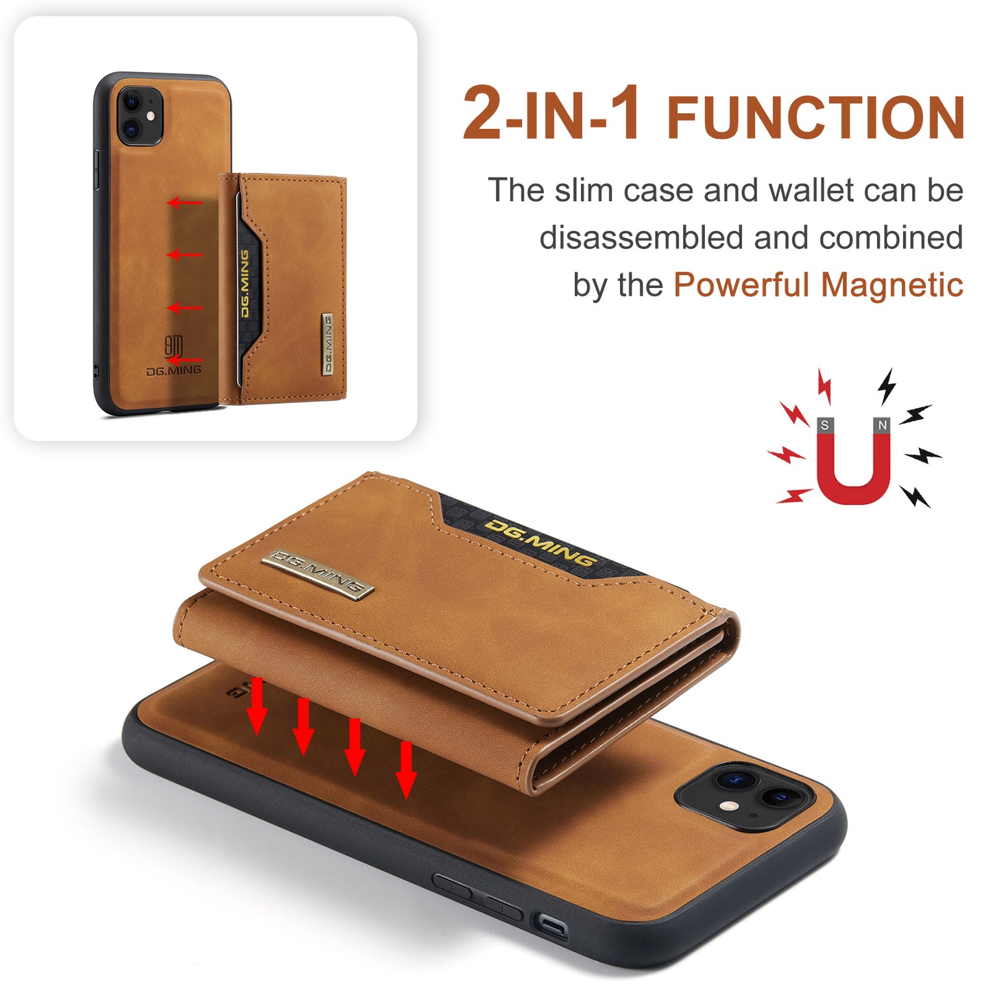 2-in-1 Detachable Leather Wallet Case for iPhone 11