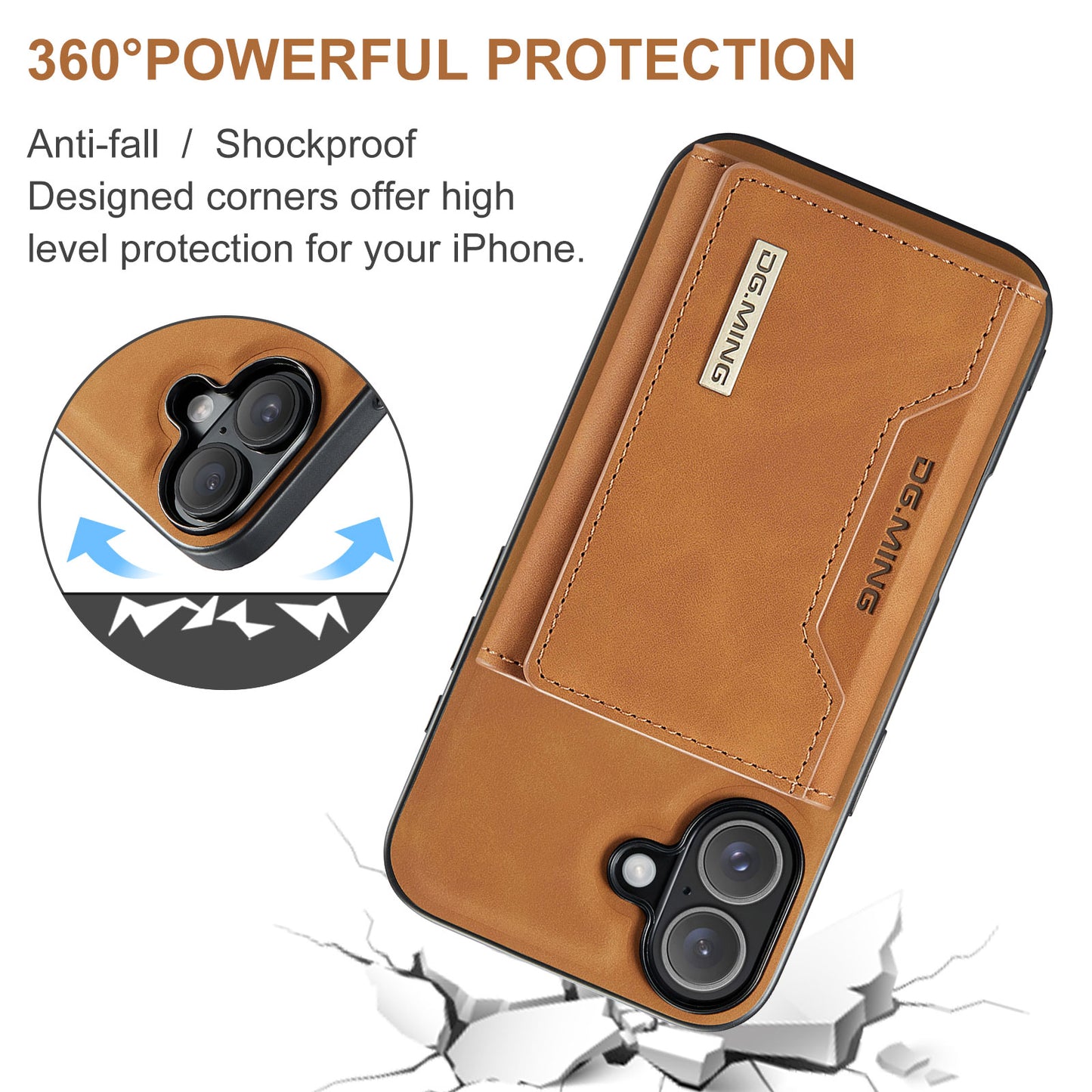 2-in-1 Detachable Leather Wallet Case for iPhone 16
