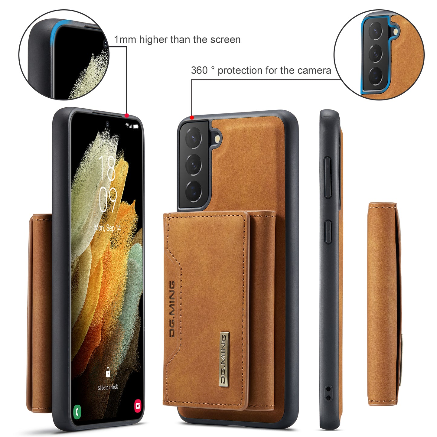 2-in-1 Detachable Leather Wallet Case for Samsung Galaxy S21 FE