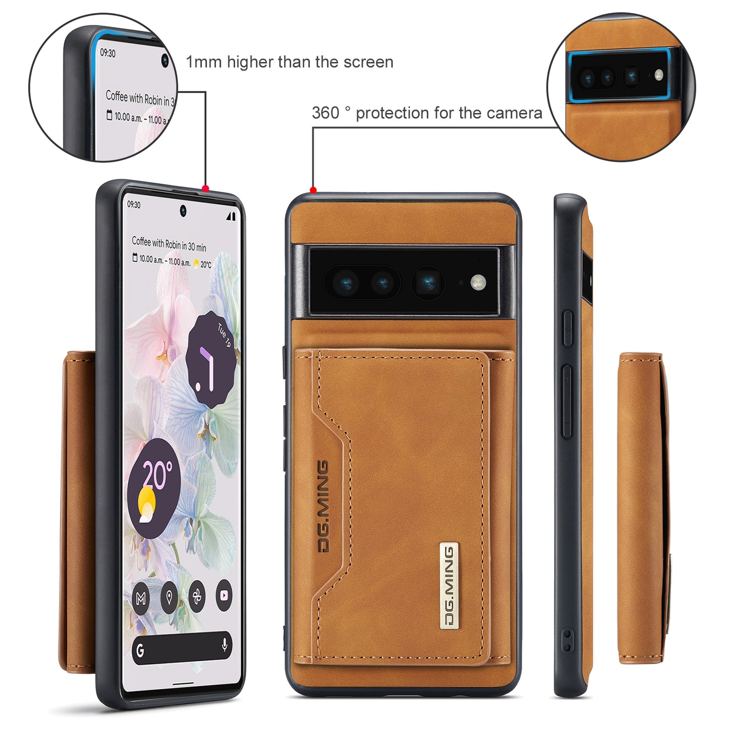 2-in-1 Detachable Leather Wallet Case for Google Pixel 7 Pro