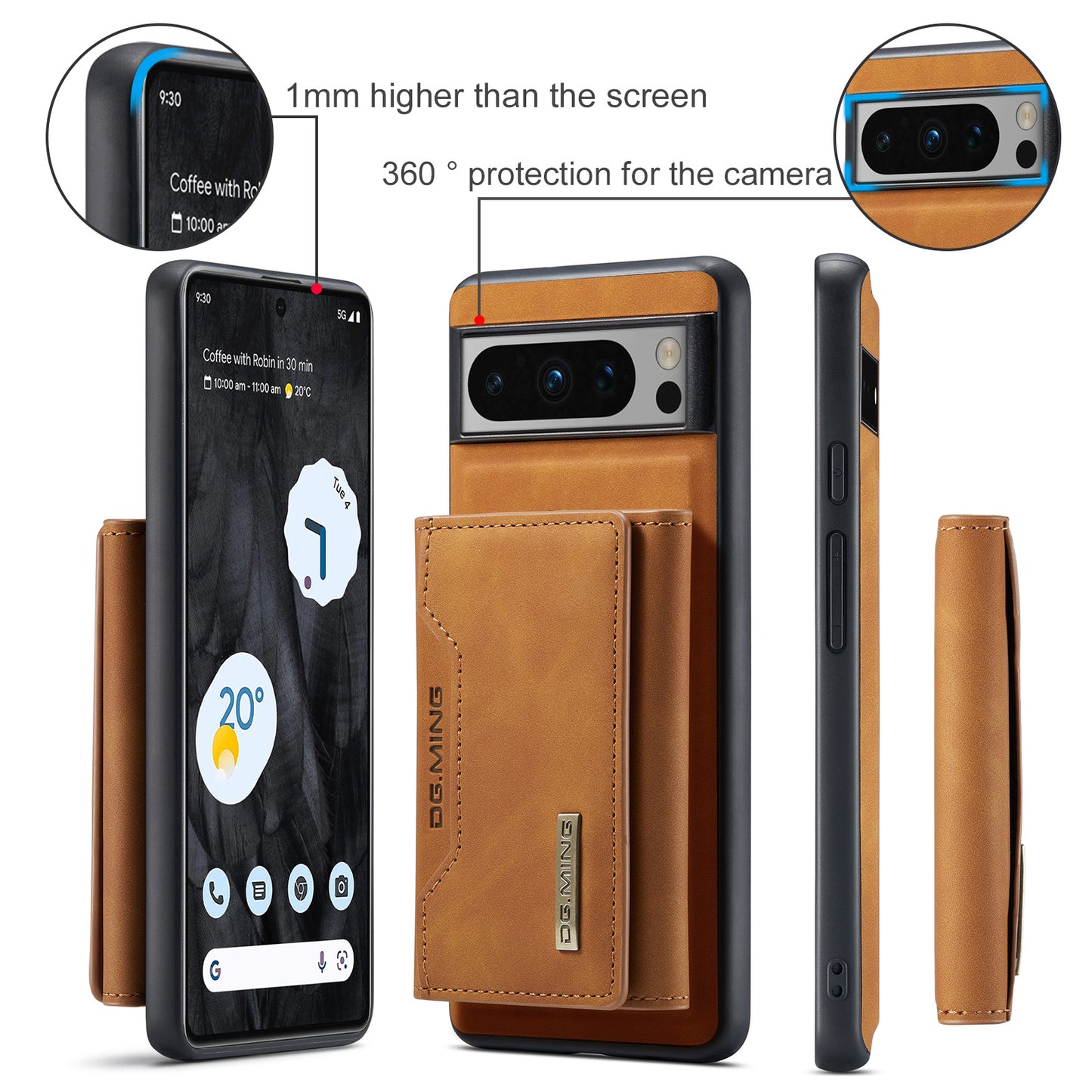 2-in-1 Detachable Leather Wallet Case for Google Pixel 8 Pro