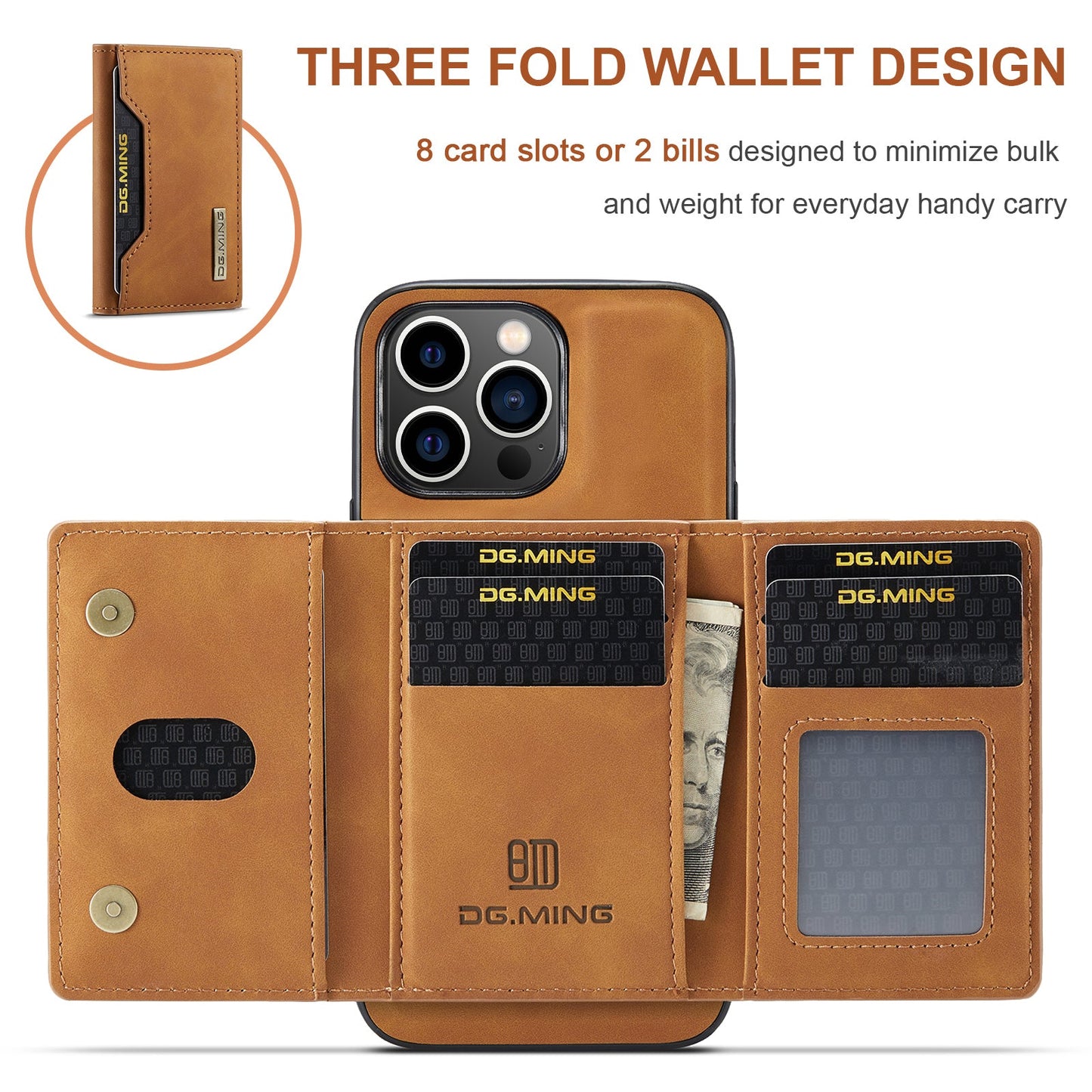 2-in-1 Detachable Leather Wallet Case for iPhone 12 Pro