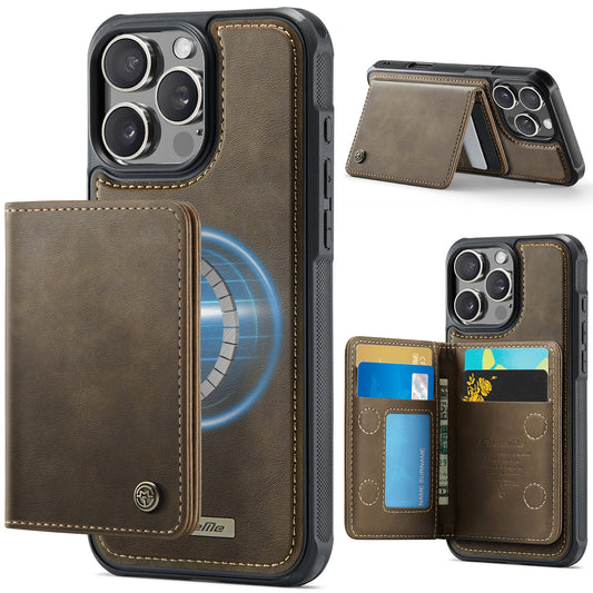 Magsafe Compatible Leather Detachable Wallet Case for iPhone 15 Pro