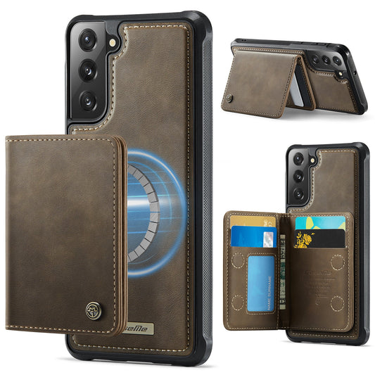 Magsafe Compatible Leather Detachable Wallet Case for Samsung Galaxy S21 FE