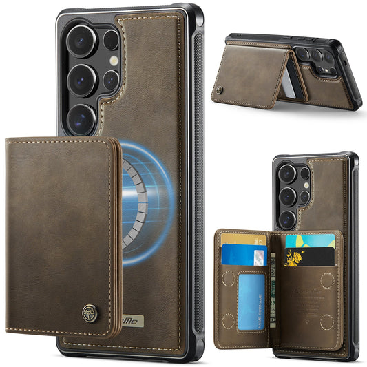 Magsafe Compatible Leather Detachable Wallet Case for Samsung Galaxy S24 Ultra