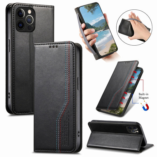 Elastic Band Premium Leather Flip Case for iPhone 12 Pro