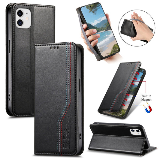 Elastic Band Premium Leather Flip Case for iPhone 11